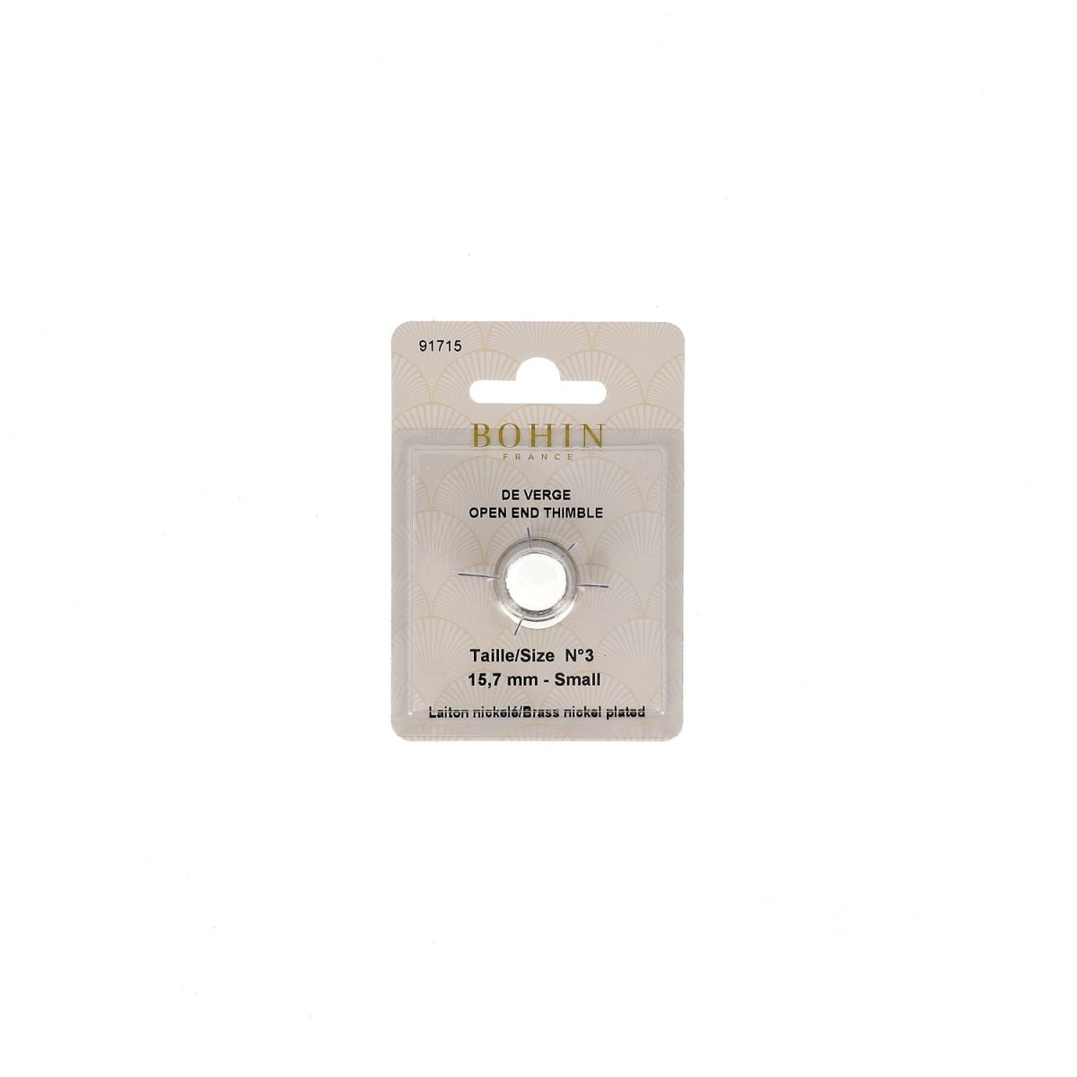 Bohin Confection 15,7 mm dé tailleur ouvert laiton