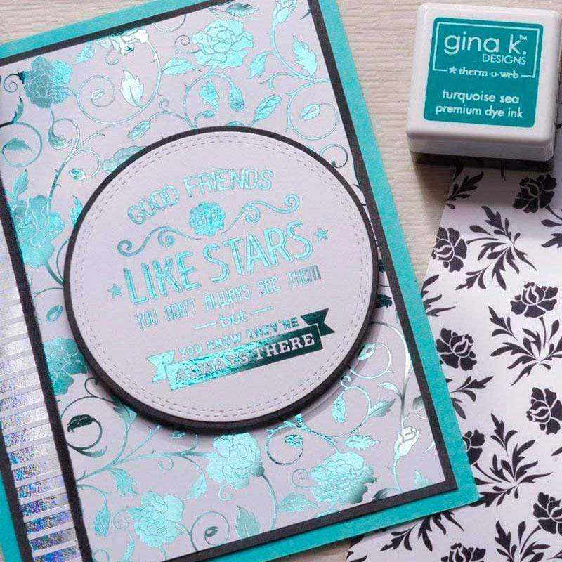 Gina K. Designs Foil Transfert Turquoise Sea 12 Feuilles