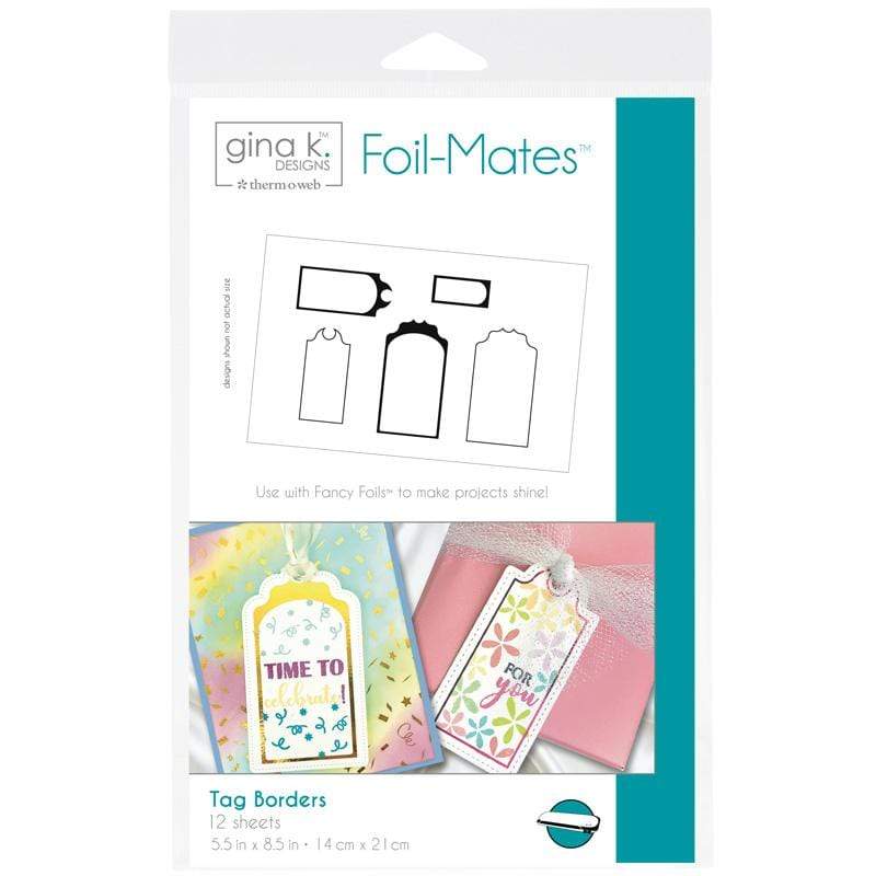 HeatnBond Gina K. Designs Foil-Mates papier foil Tag Borders 12 feuilles