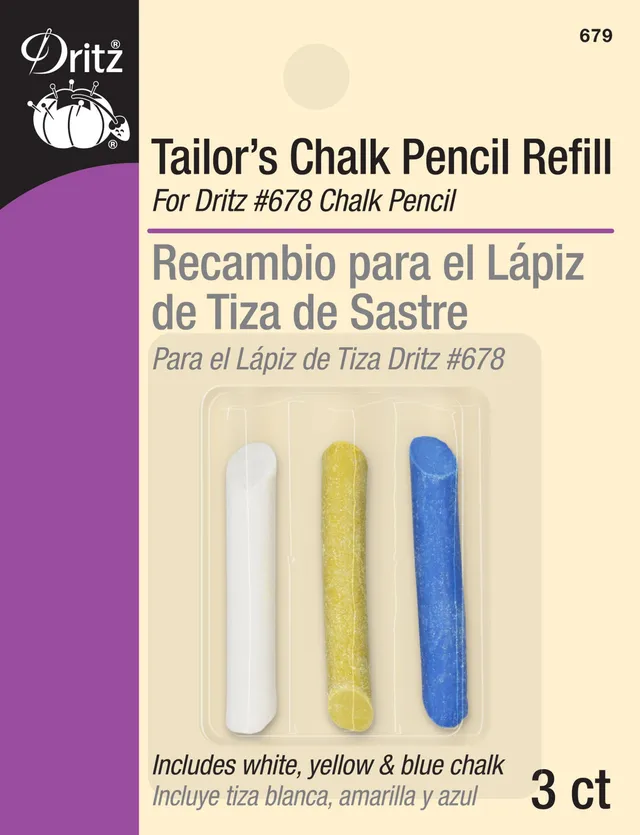 Dritz Marking Craie Tailleur Recharge 679 3 couleurs Assorties