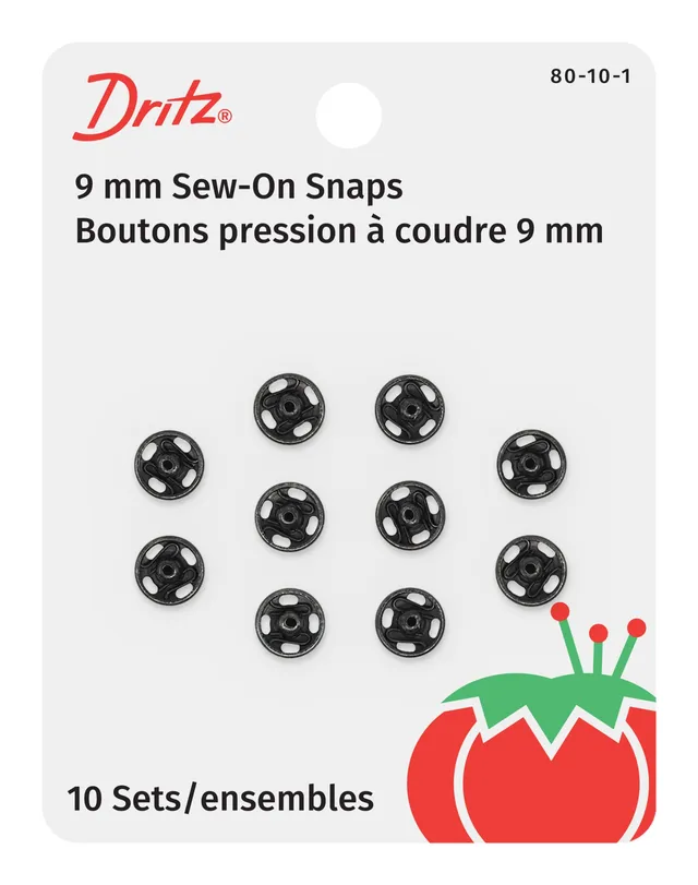 Dritz pression a coudre 1/0 bouton pression noir lot 10