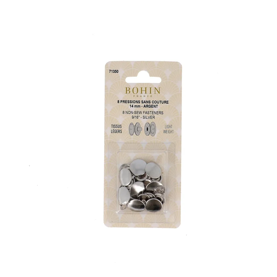 Bohin pressions bouton pression 14 mm argent