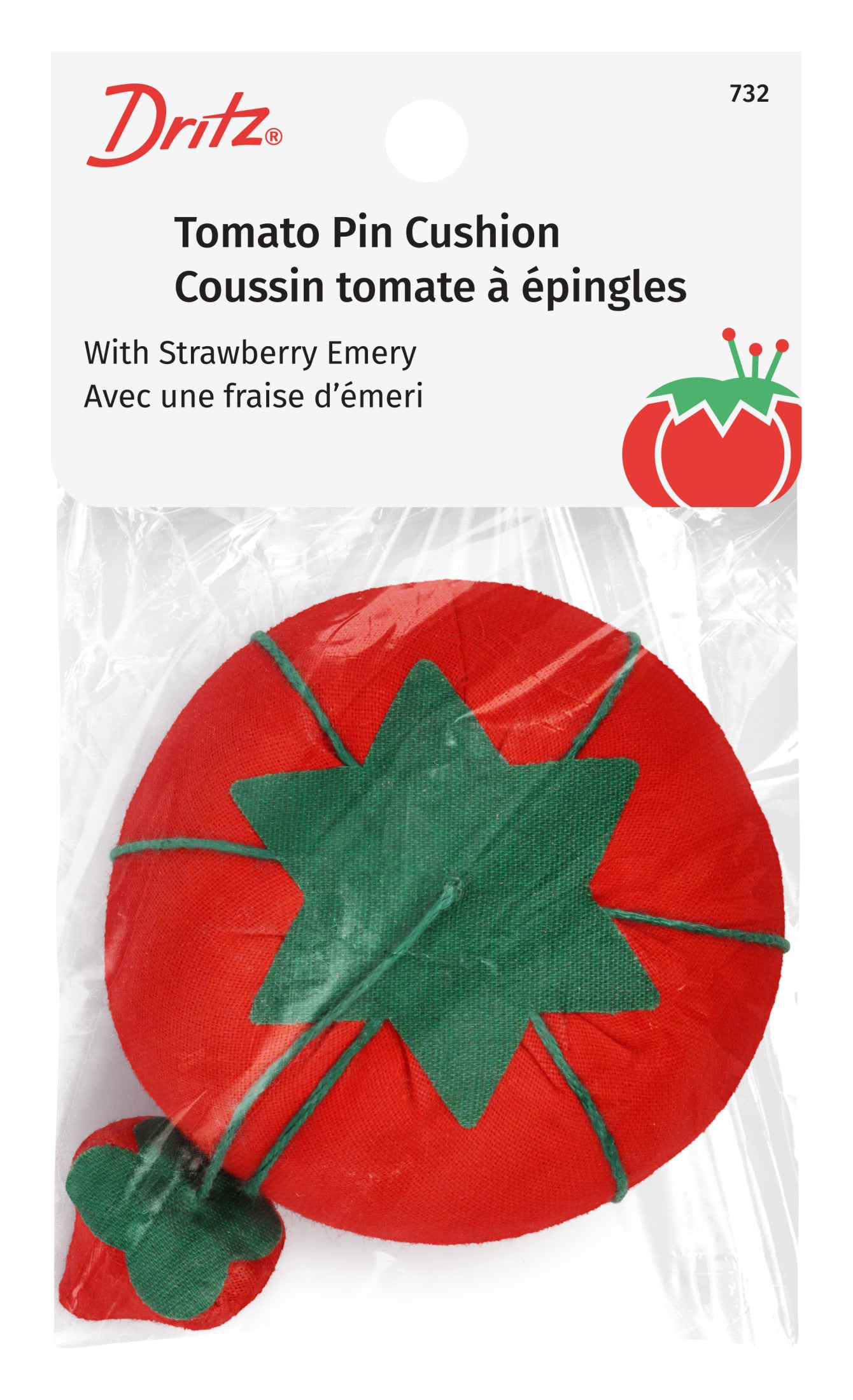 Dritz coussin épingles tomate avec fraise émeri 1 pc