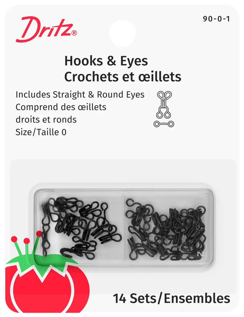 Dritz Fasteners Hooks & Eyes agrafes noires 14 pcs