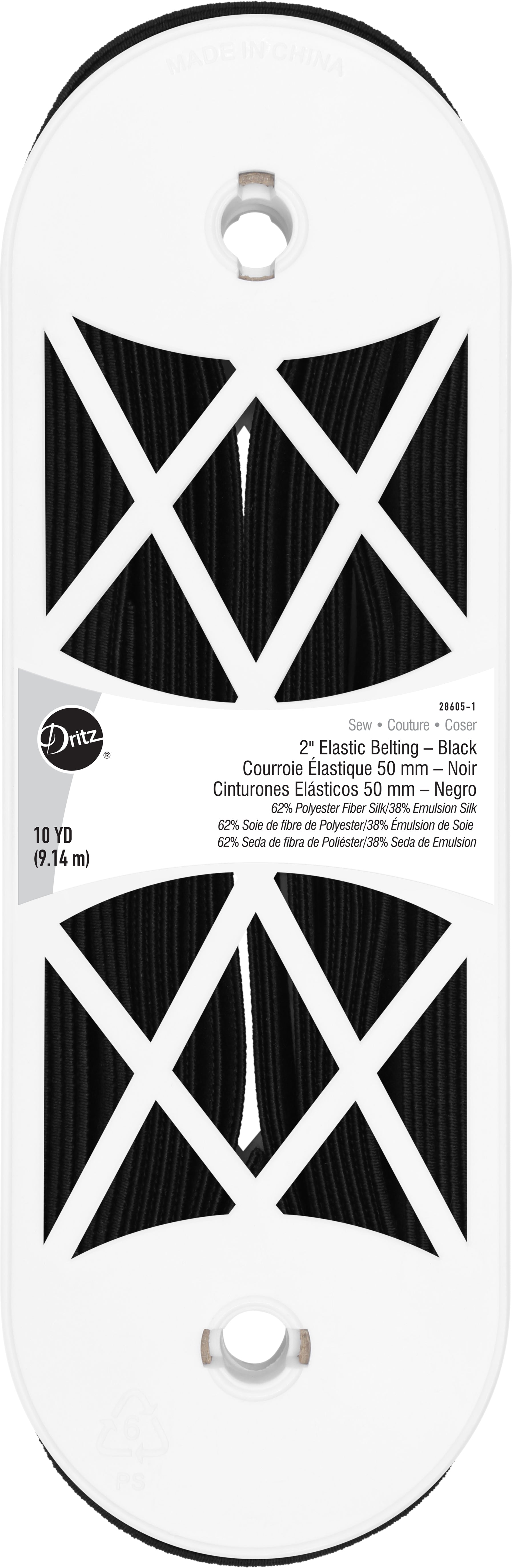 Dritz 28605 sangle élastique noire 50 mm 10 yards ceinture