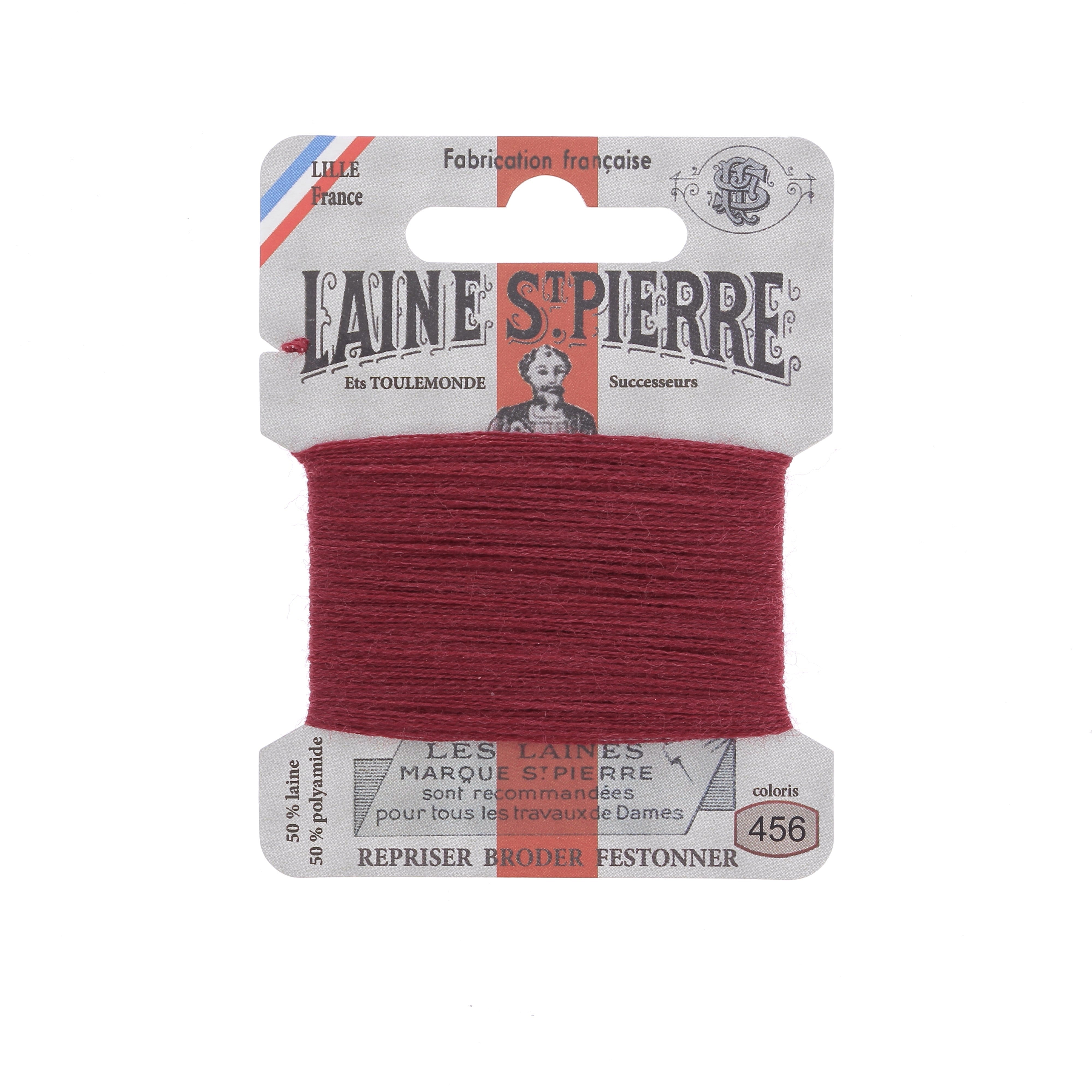 Laine St Pierre fil à broder rouille 464 rouge
