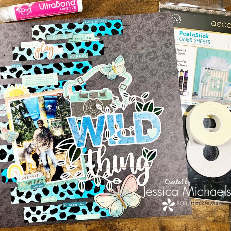 HeatnBond Deco Foil Wild Thing cartes A2 feuilles toner x8