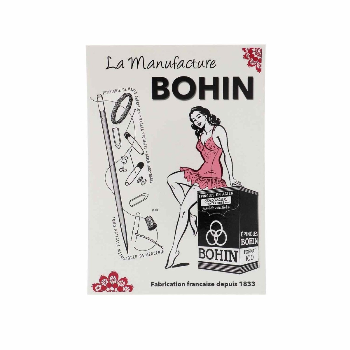 Bohin Cartes cadeaux Publicité tresse multifils carte postale vintage