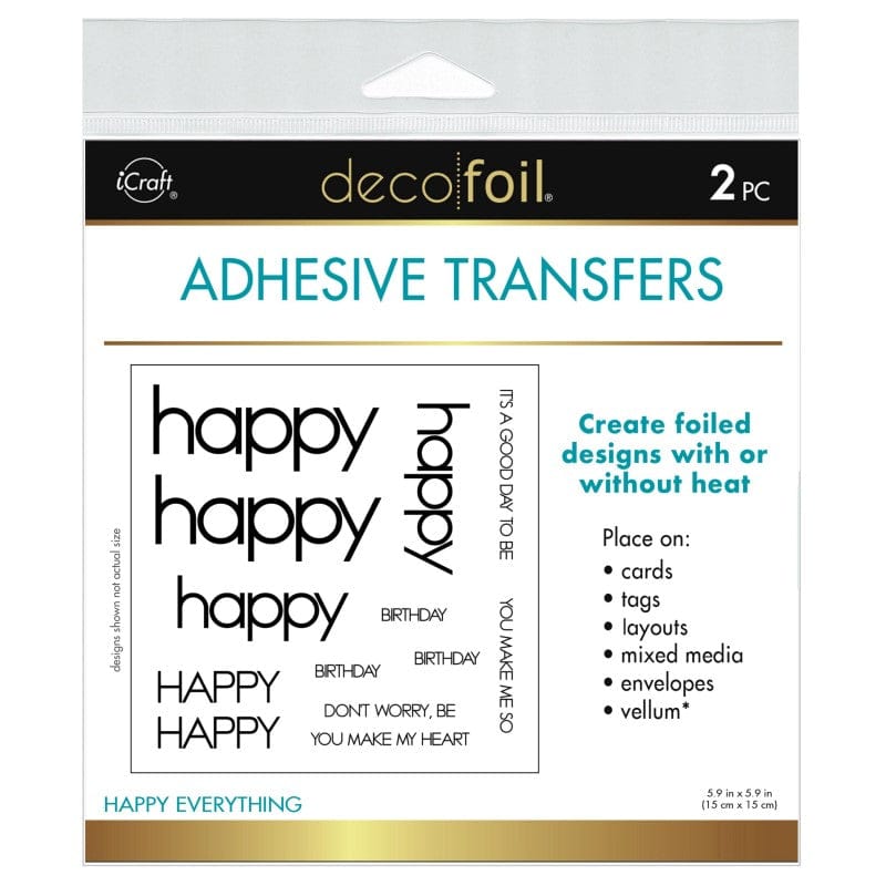 HeatnBond Deco Foil transferts adhésifs Happy Everything x2