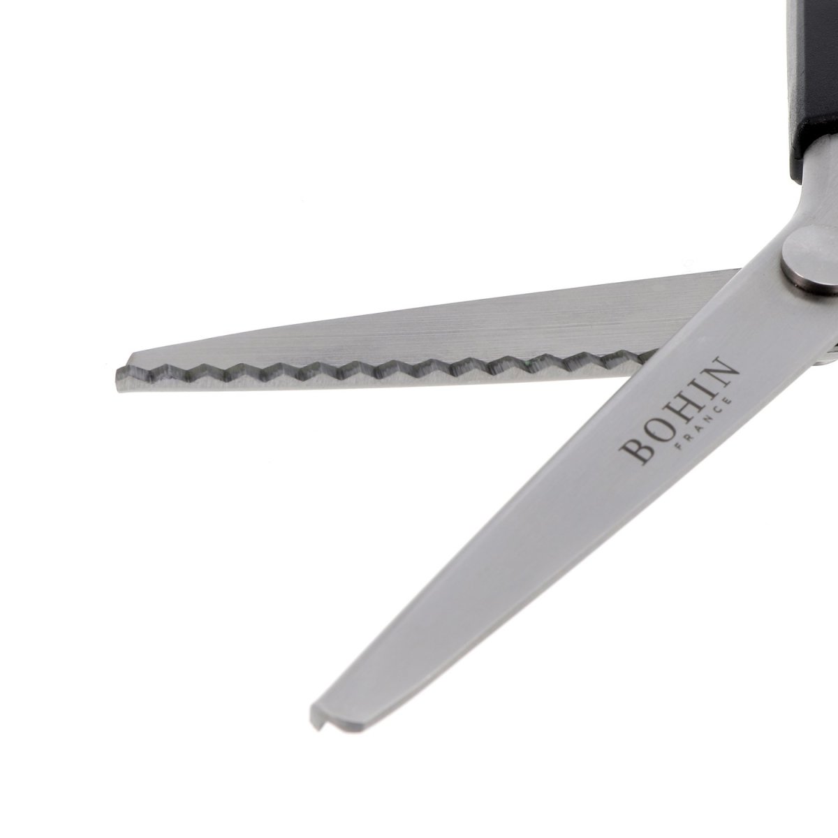 Bohin ciseaux cranteurs tissu inox 23 cm anneaux plastique