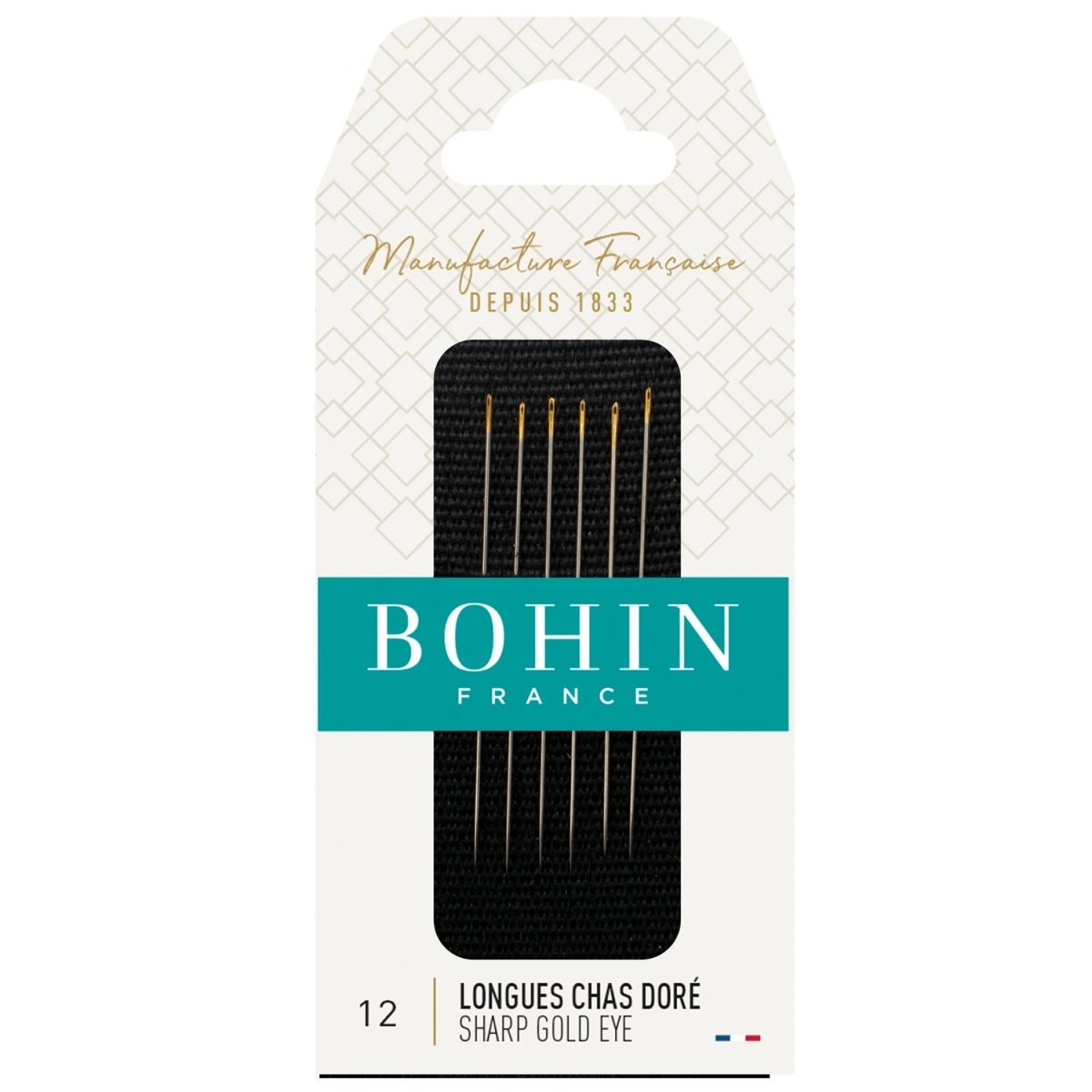Bohin Aiguilles restauration costumes N°12 chas doré pochette 6