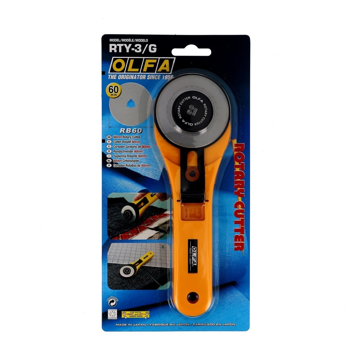 Olfa RTY Cutter Rotatif Tissu 45 mm Polyvalent