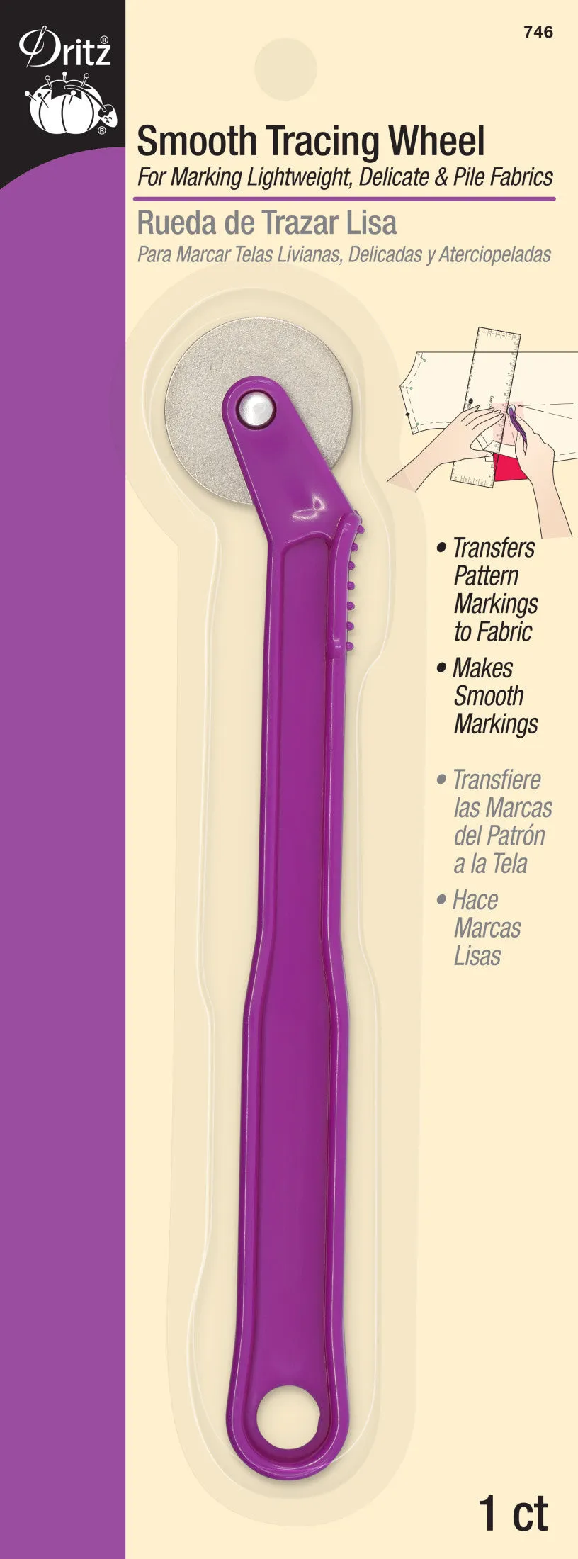Dritz Marking Roulette à Tracer Lisse Manche Plastique 746