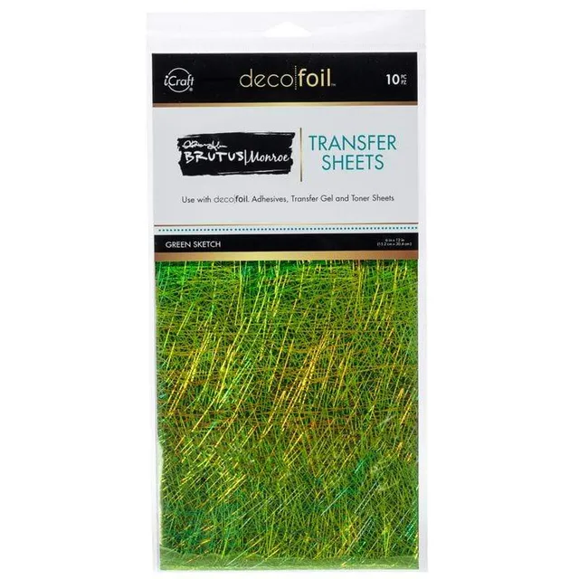 Brutus Monroe feuille transfert Green Sketch 10 feuilles vert