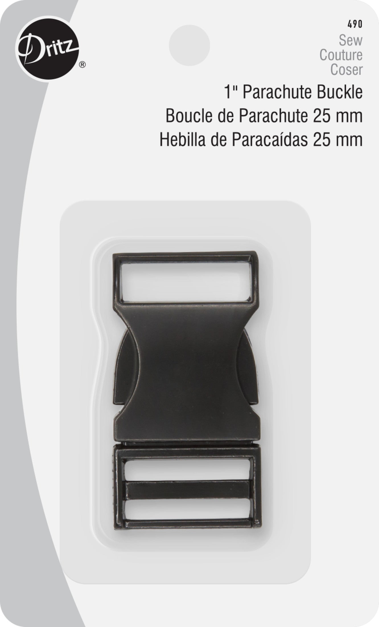 Dritz boucle parachute métal noir 25 mm pour sangle