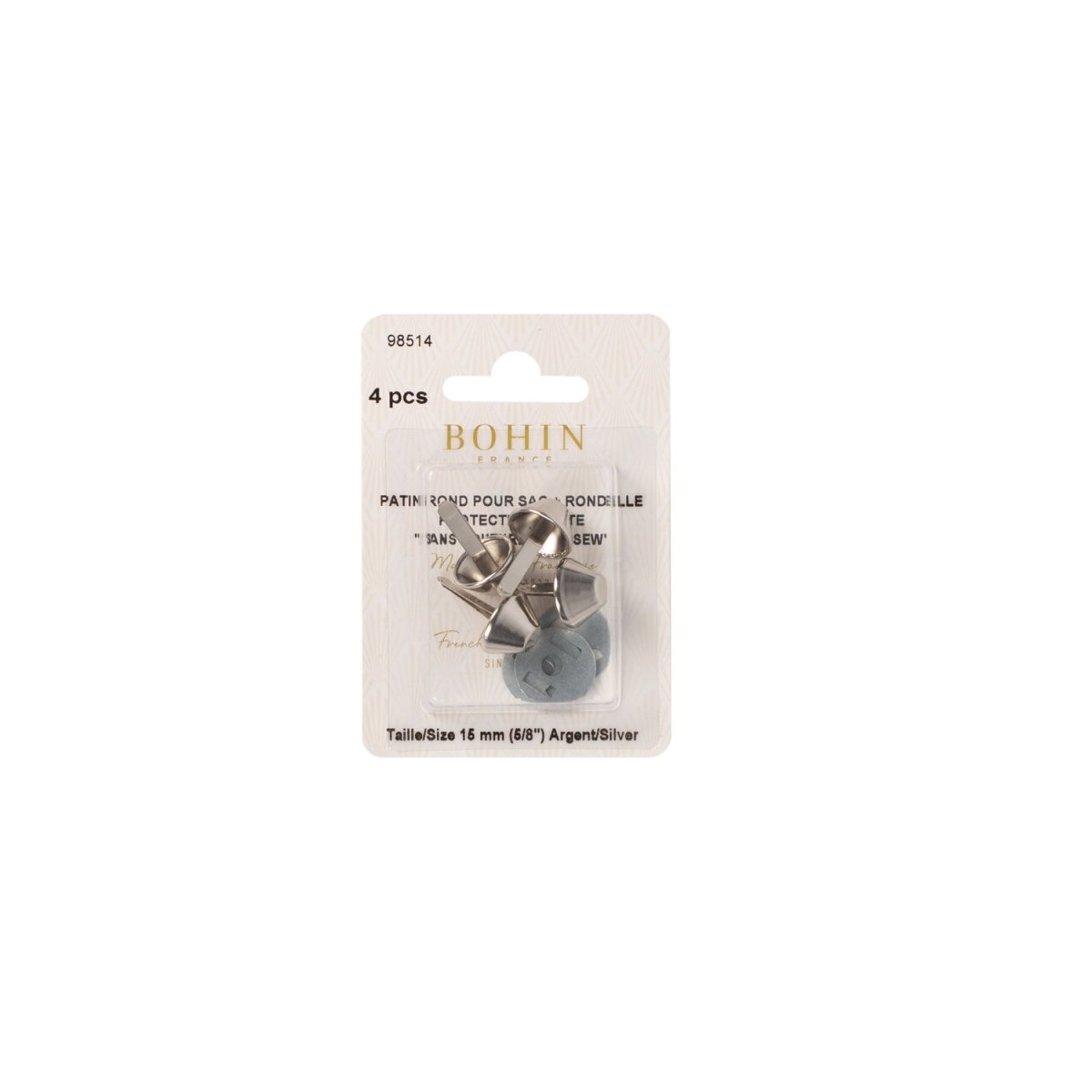 Bohin Accessoires sac Pieds sac doré métal 15 mm lot 4