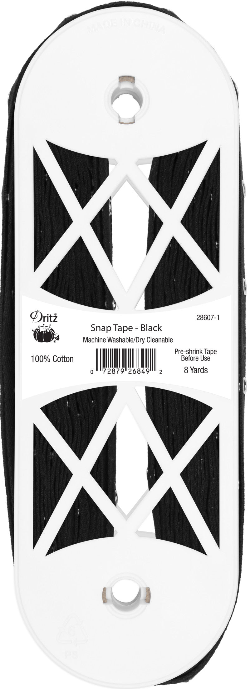 Dritz Fasteners ruban pression métal blanc 8 yd coton