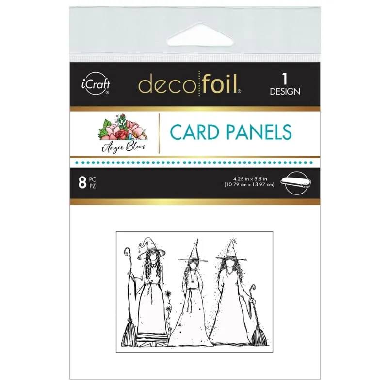 Deco Foil Card Panels Angie Blom Papier Cartes Witch Trio
