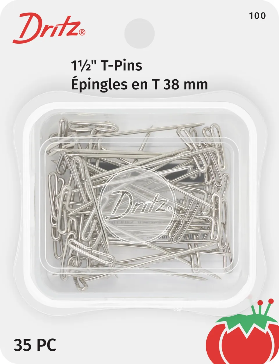 Dritz Pins épingles en T nickel 38 mm boîte 35 pièces