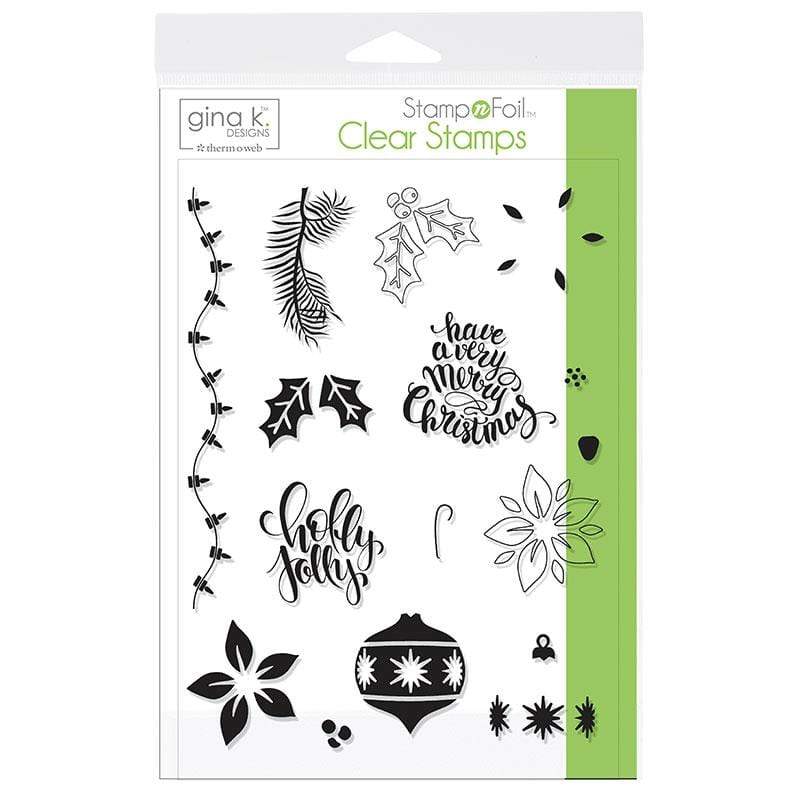 Gina K. Designs StampnFoil tampons Holly Jolly