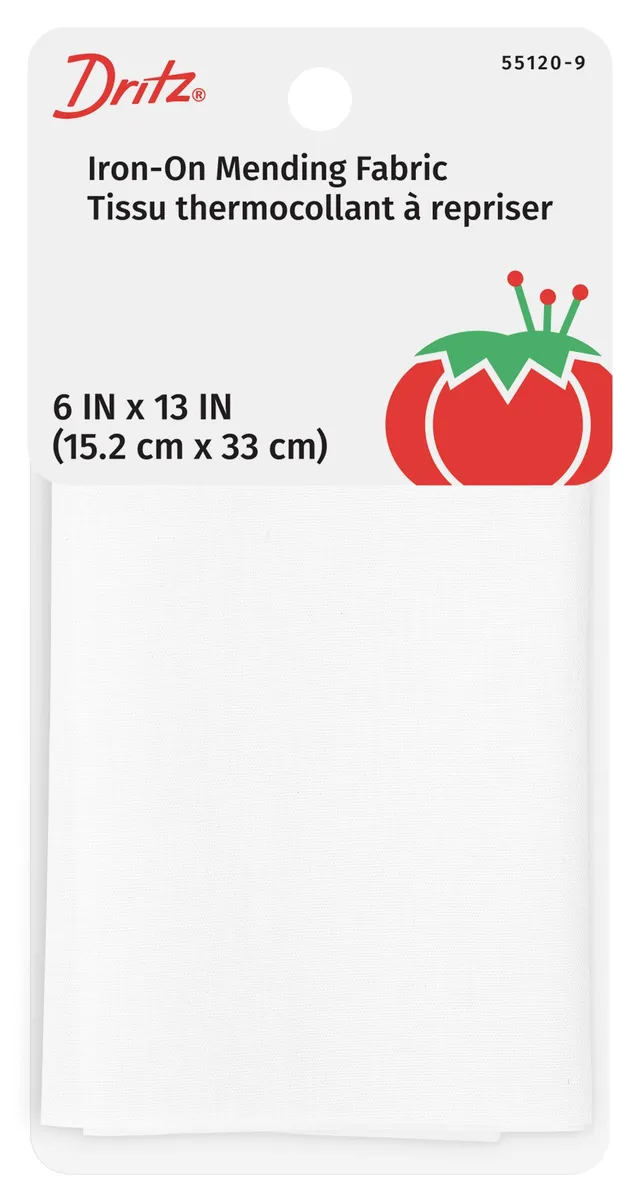 Dritz bande thermocollante réparation tissu blanc 6x13 pouces