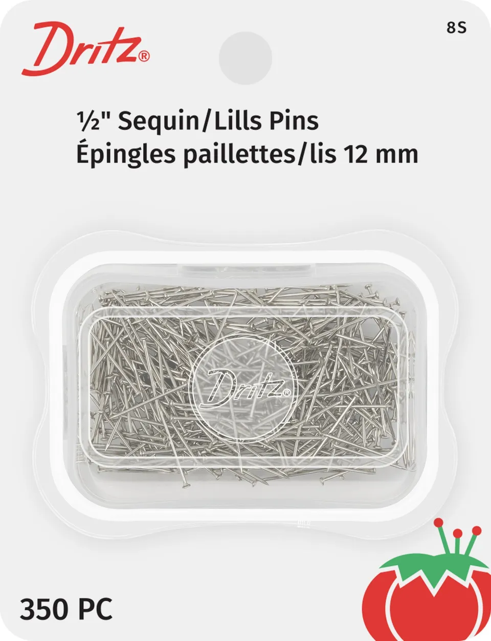Dritz 8S épingles sequins 12 mm 350 pièces acier