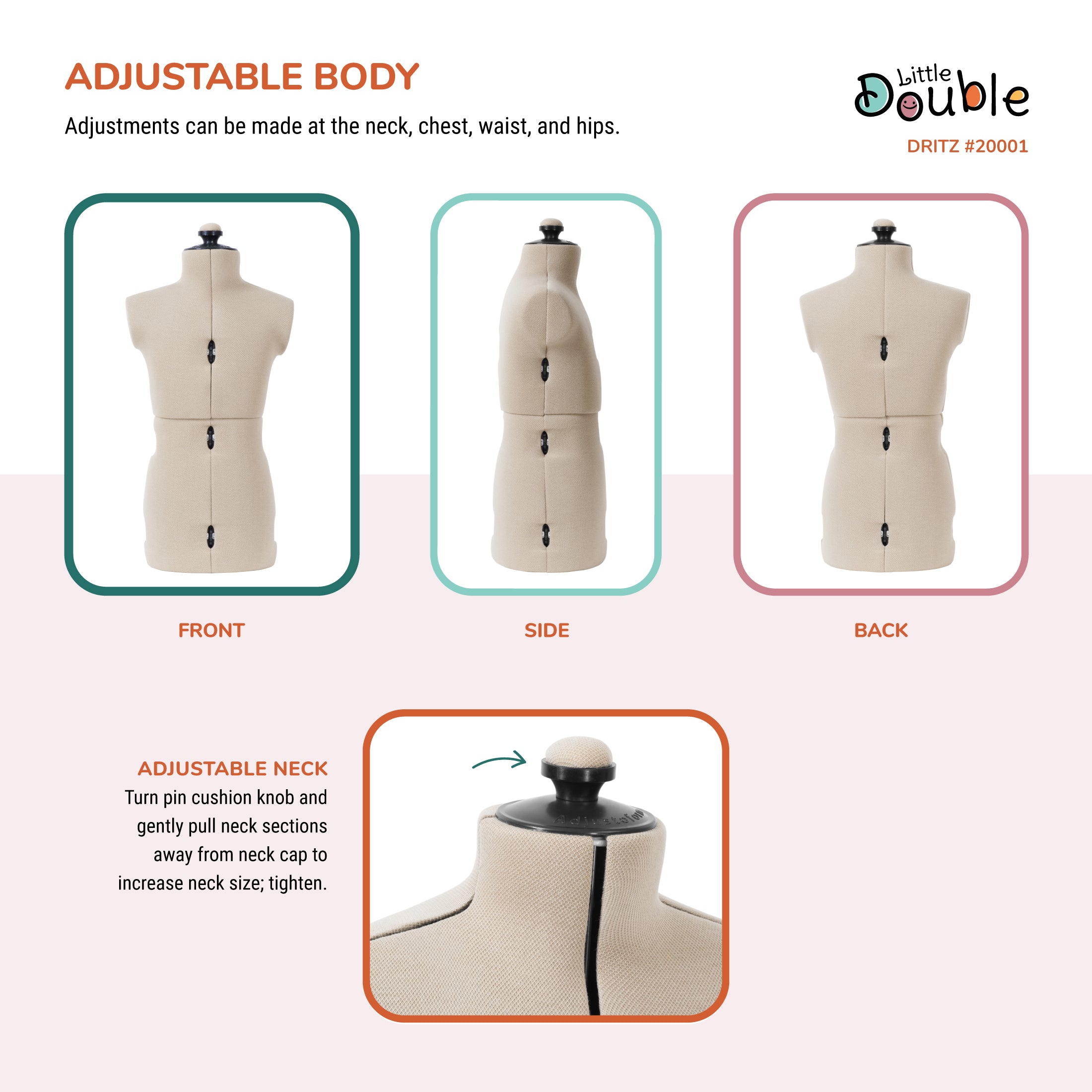 Dritz Little Double mannequin couture enfant réglable