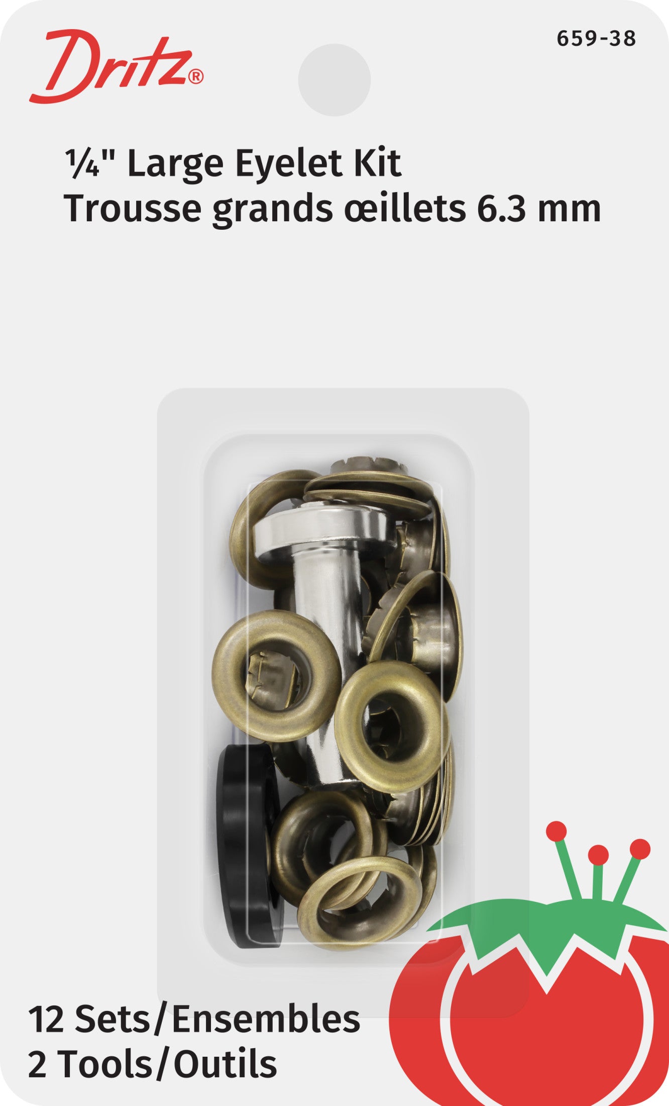 Dritz œillets nickel 6 mm outils 12 sets couture