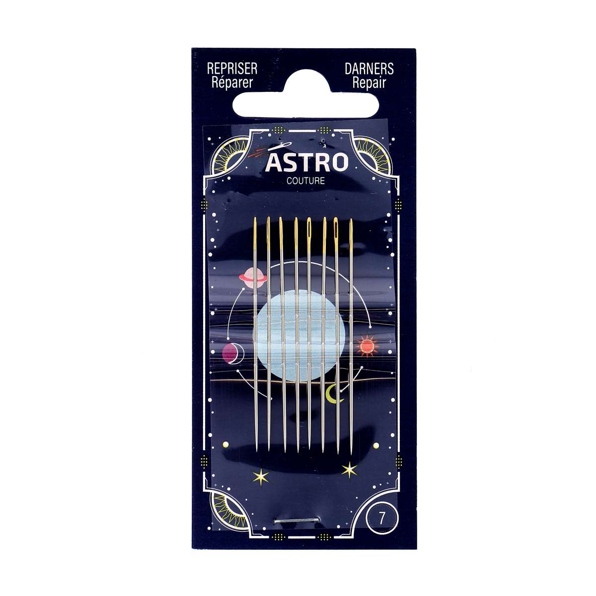 Bohin Astro Aiguilles à repriser N°3 à 9 acier doré