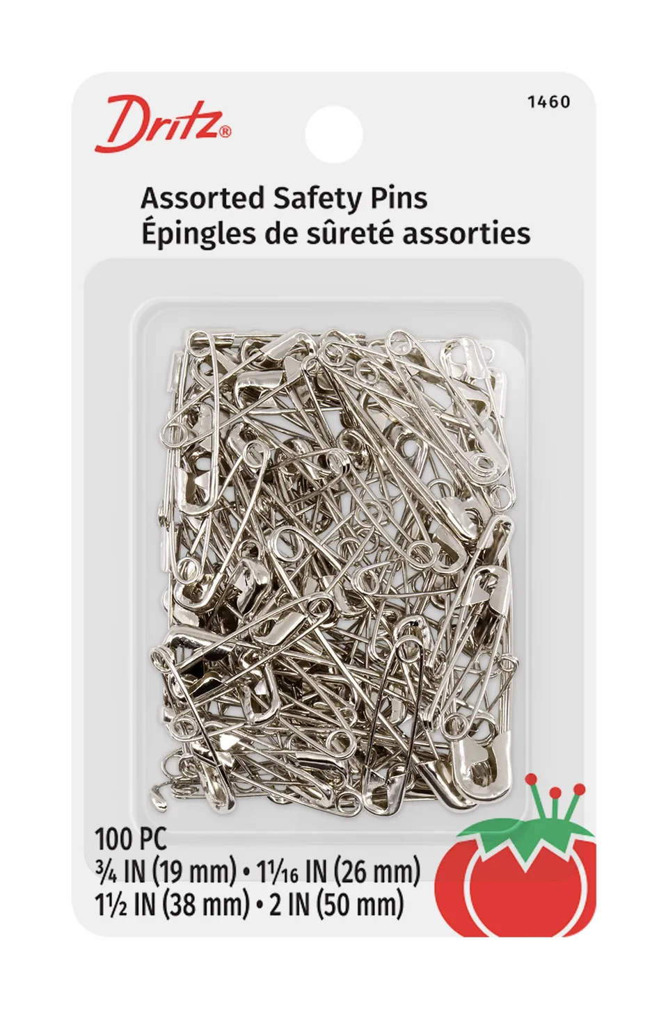 Dritz 1460 épingles de sûreté nickel assorties 100 pcs