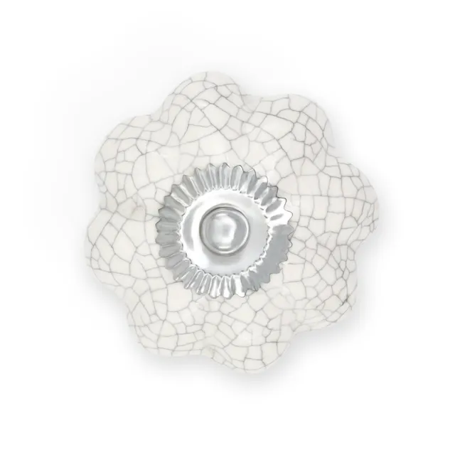 Dritz bouton meuble céramique feston crème fait main