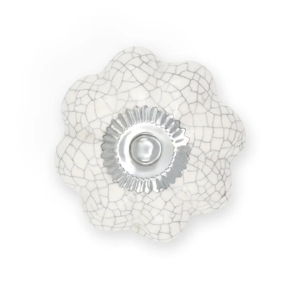 Dritz bouton meuble céramique feston crème fait main