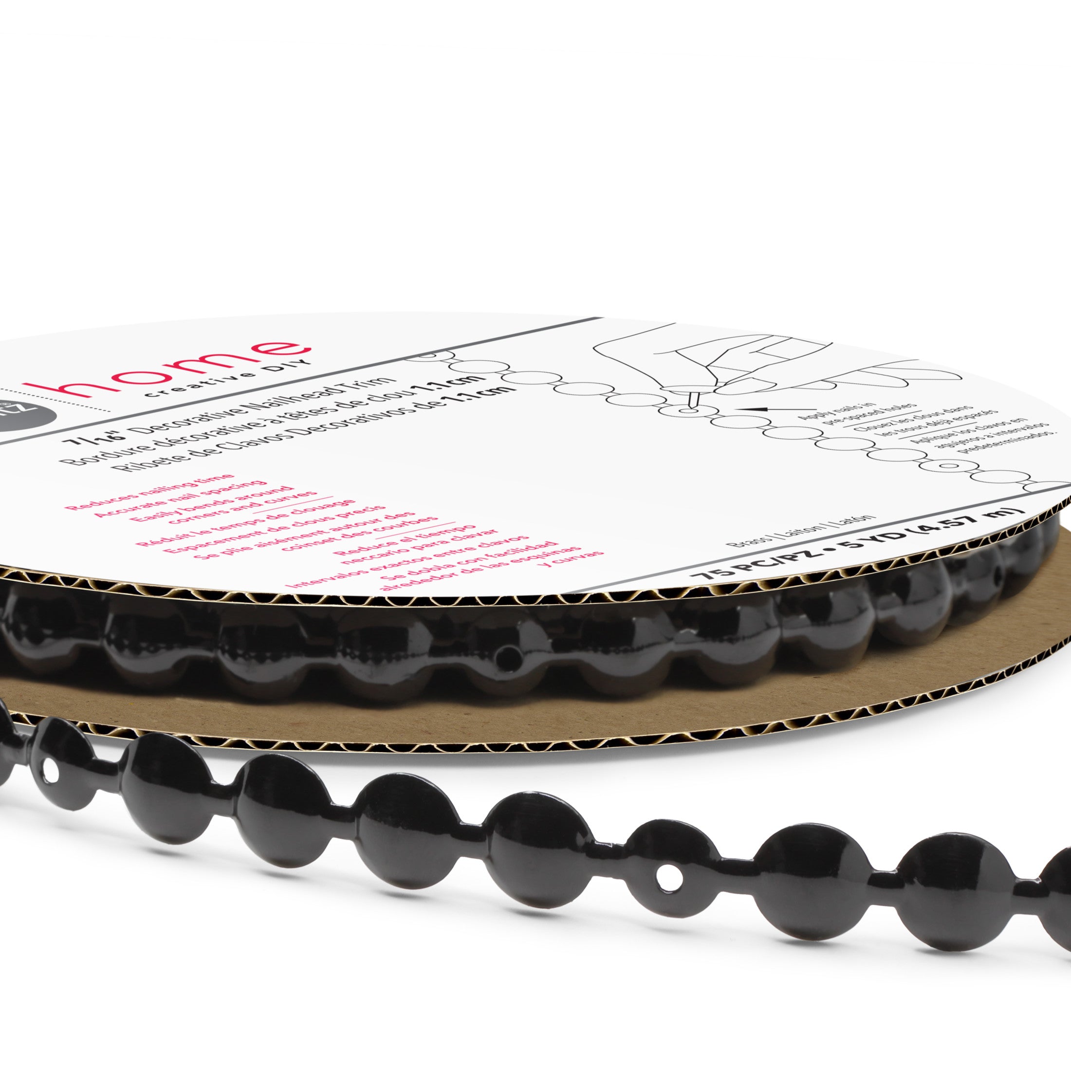 Dritz galon clous tapissier noirs 7/16" 75 pcs