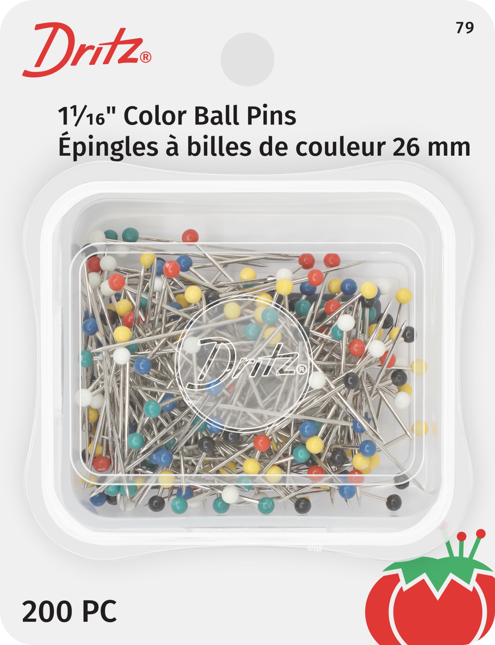 Dritz Pins & Accessories Épingles boule couleur 27 mm x100