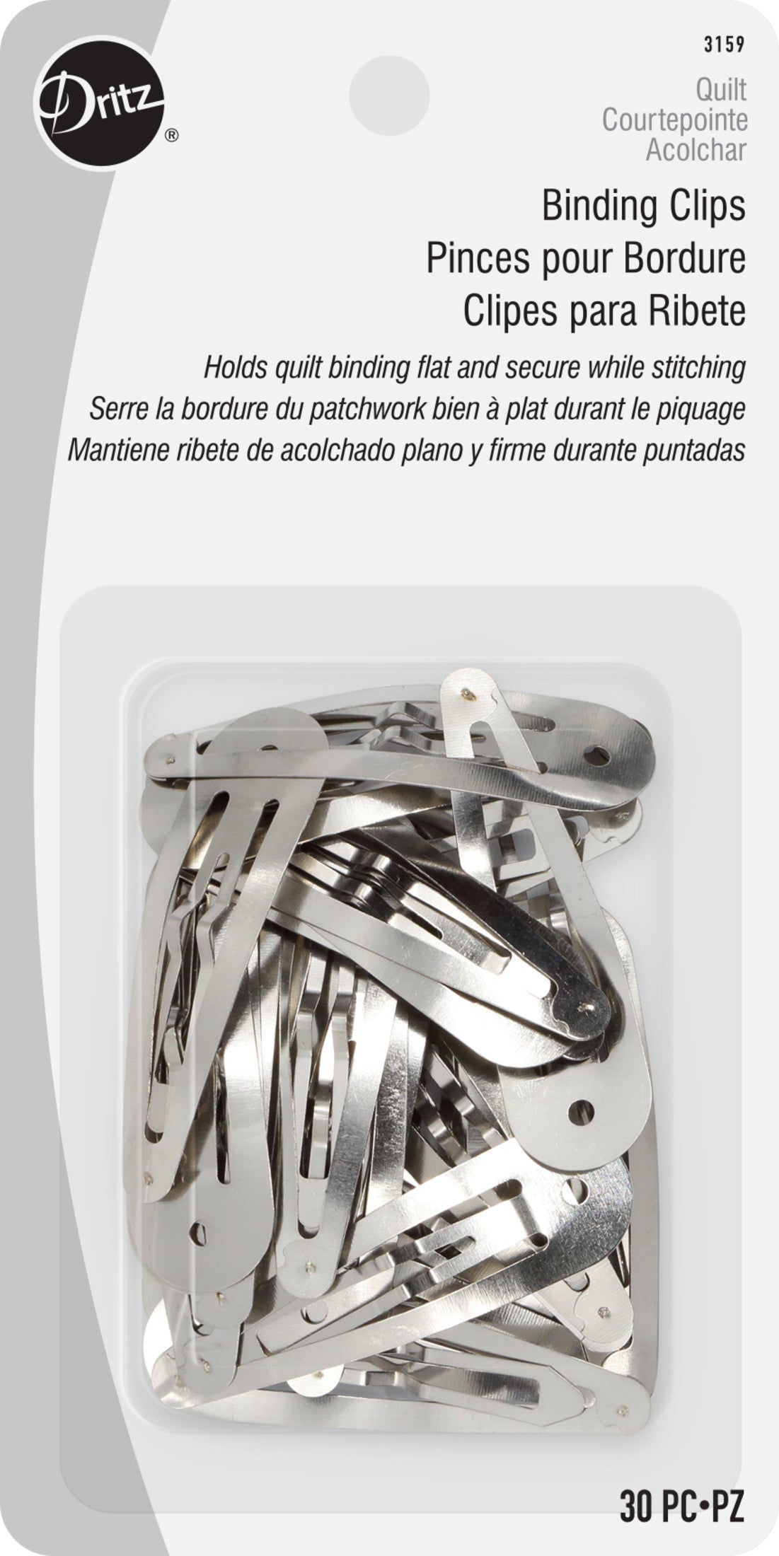 Dritz Quilting 3159 clips biais argent 30 pc couture