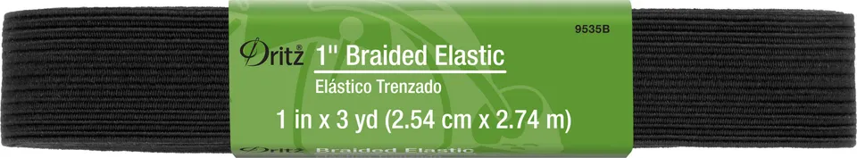 Dritz Élastique Tressé Noir 25 mm Léger Encolure Taille